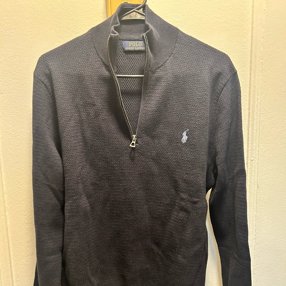 Polo Ralph Lauren Navy Blue Zip Sweater Size Medium